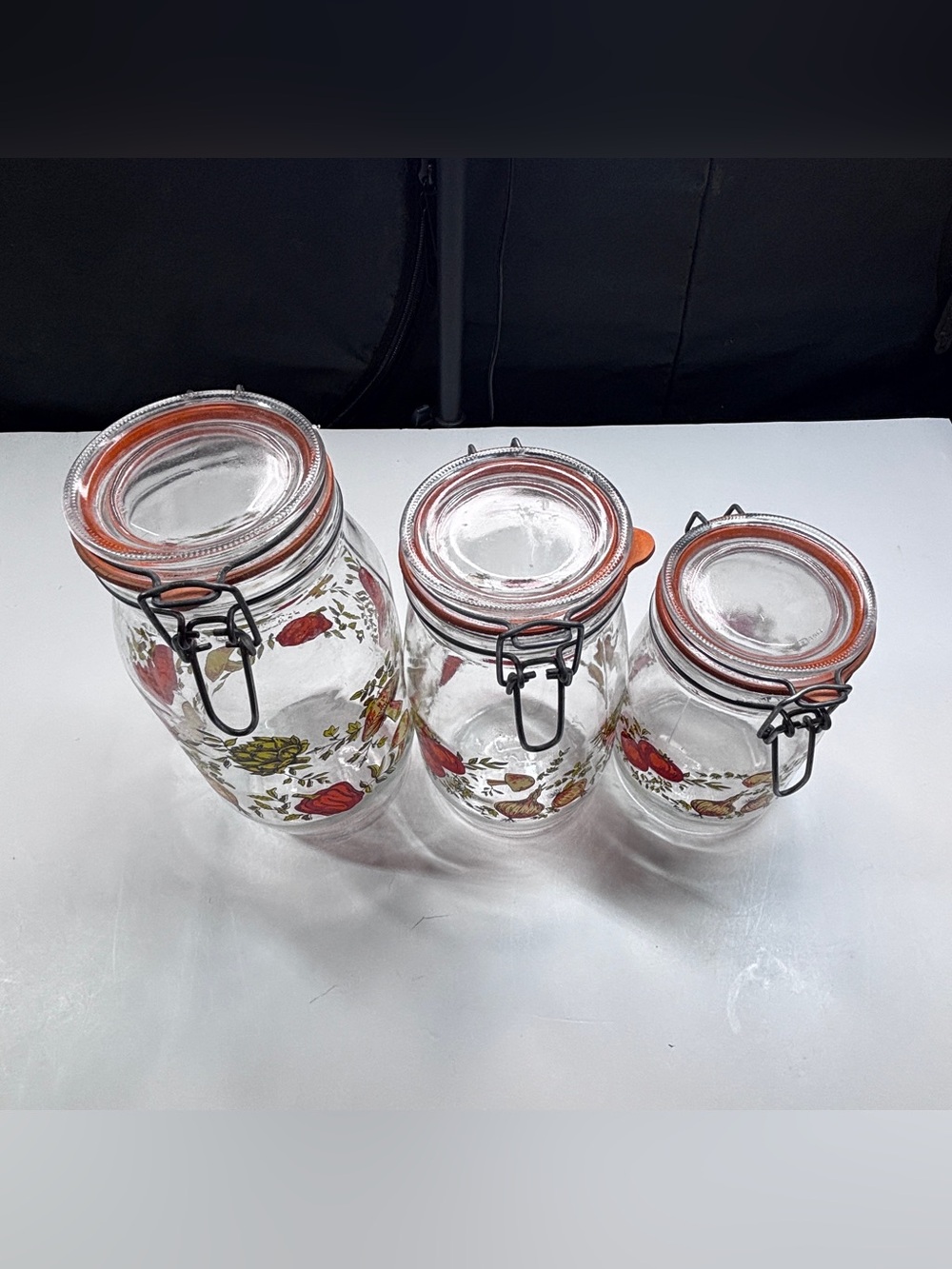 Vintage Arc"Spice Of Life" 1.5L& 2L Glass Canisters Jars Made in France - Picture 3 of 16
